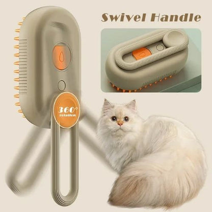 Escova a Vapor 3 em 1 para Pets com Massagem e Limpeza